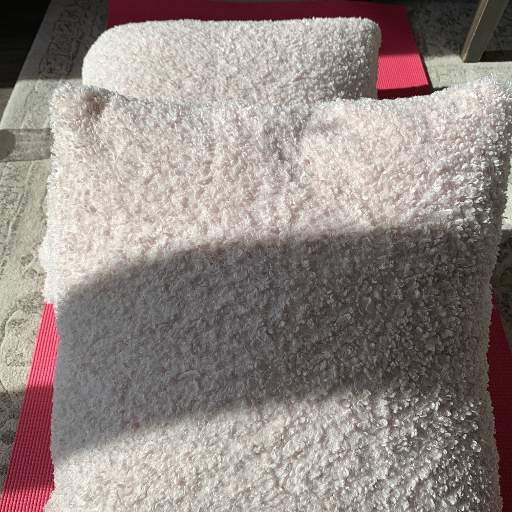 Two Ivory Sherpa Pillows